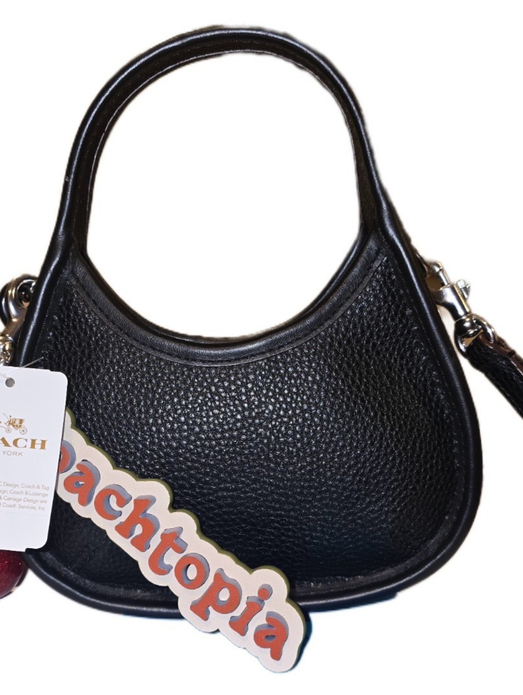 Coachtopia Mini Ergo Black Pebbled Leather Crossbody Bag
